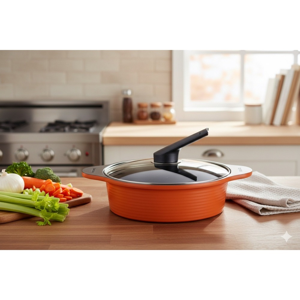 Sold Out! Happycall Orange Alumite Ceramic Pot Kitchen‎ 3 Qt Aerospace Tech